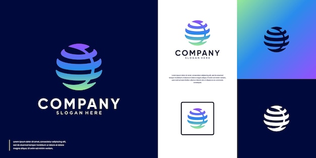 Logotipo abstracto de la Tierra con el concepto de conexión global servicios digitales modernos vector gráfico