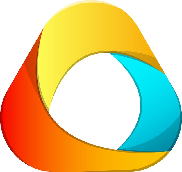 Logotipo abstracto de triángulo y círculo en un estilo moderno y minimalista
