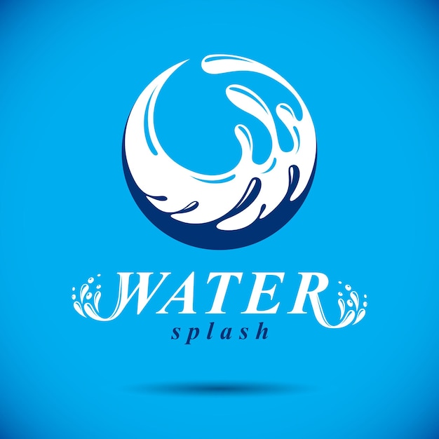 Logotipo abstracto de vector de agua pura para su uso como símbolo de diseño de marketing. Concepto de conservación del medio ambiente.