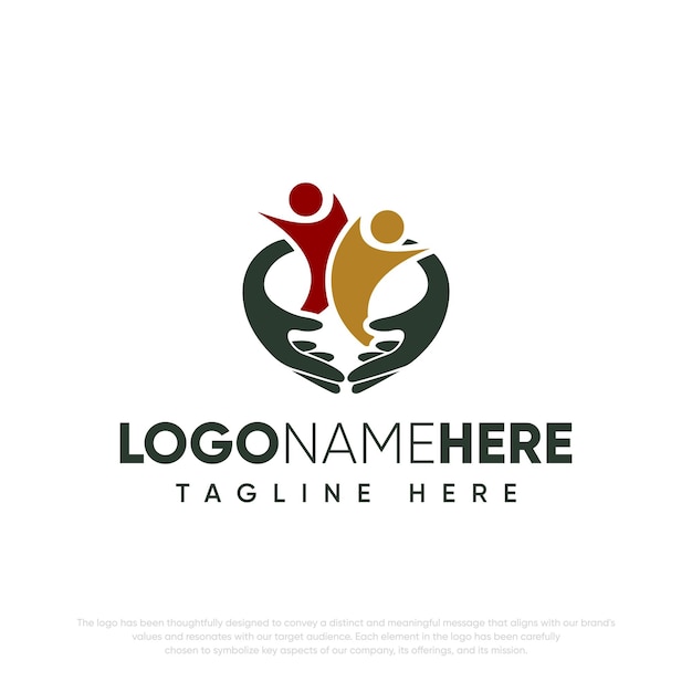 Logotipo abstracto de vida de caridad de vector libre