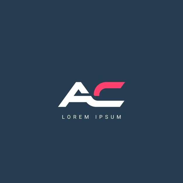 El logotipo de AC y el logotipo de CA basados en iniciales creativas mínimas La letra AC CA es un monograma elegante creativo
