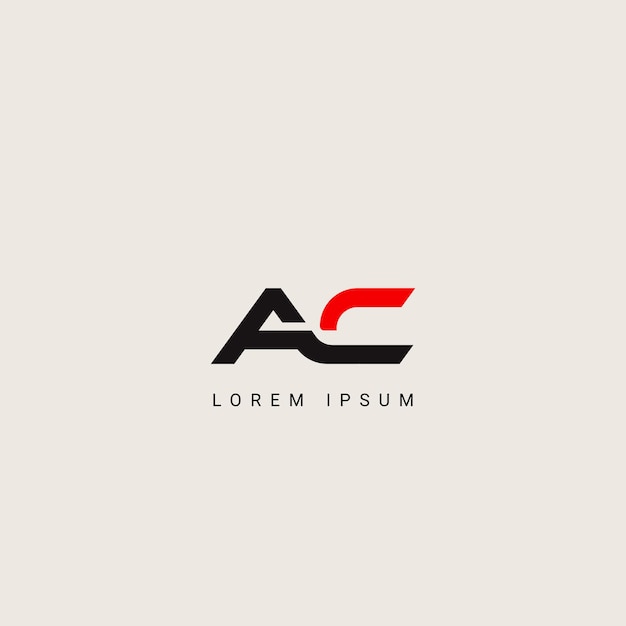 El logotipo de AC y el logotipo de CA basados en iniciales creativas mínimas La letra AC CA es un monograma elegante creativo