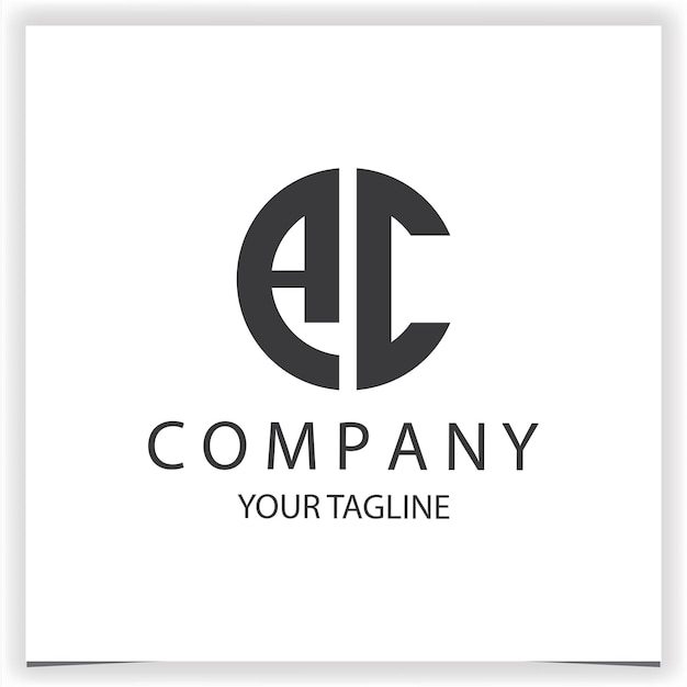 Logotipo AC monograma sencillo y moderno círculo de color negro plantilla de diseño de vector elegante premium eps 10