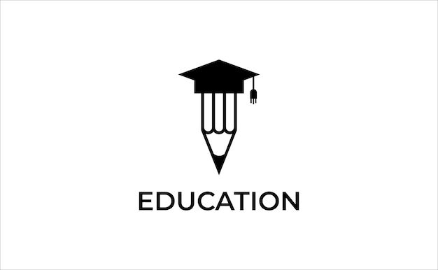 el logotipo académico del estudiante dibujado con lápiz vectorial con la plantilla del logotipo del icono de graduación