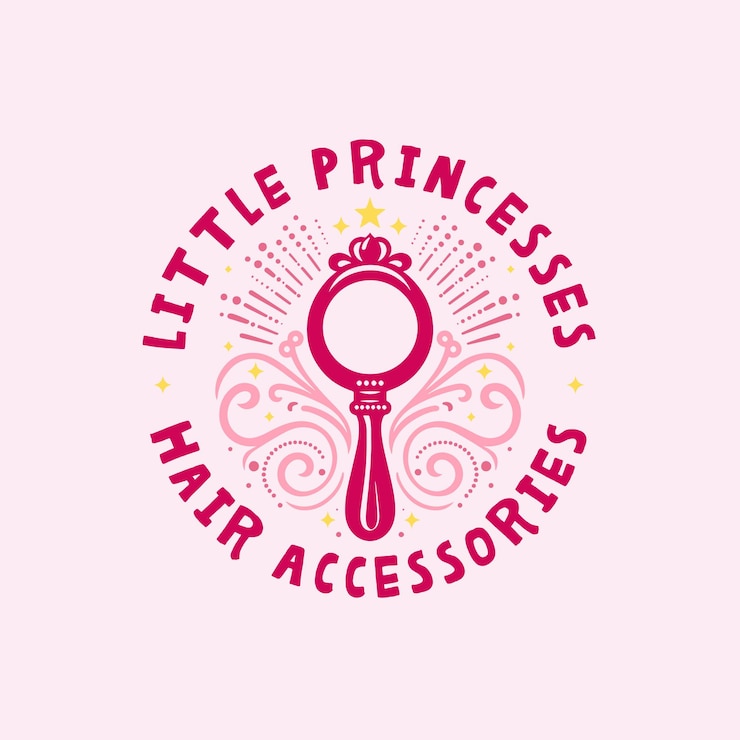 El logotipo de los accesorios para el cabello de las princesas pequeñas