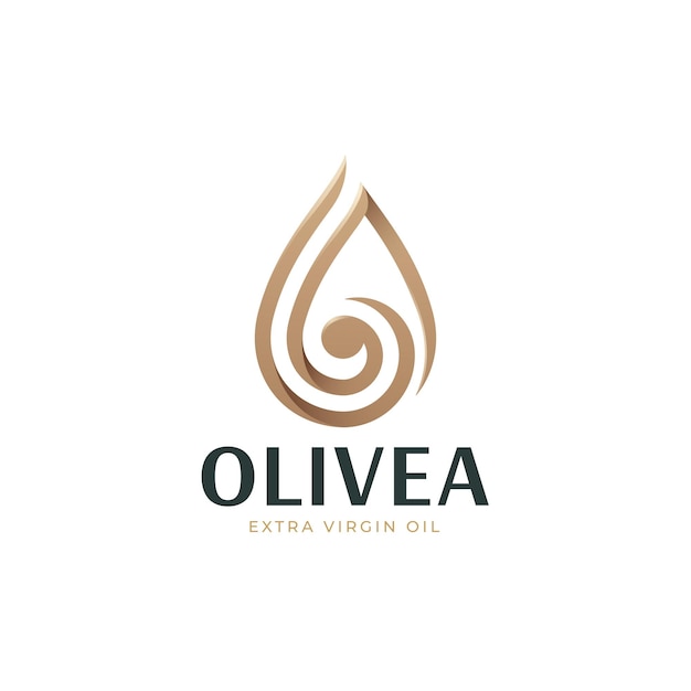 Logotipo de aceite de oliva de arte de línea de goteo de lujo