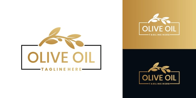Logotipo de aceite de oliva fresco con concepto creativo