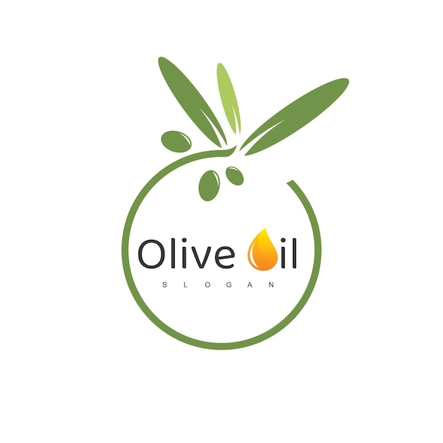 Logotipo de aceite de oliva con símbolo de gota