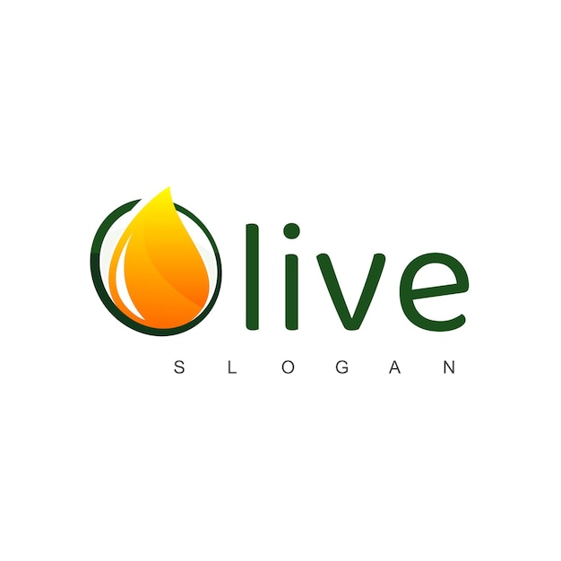 Logotipo de aceite de oliva con símbolo de gota