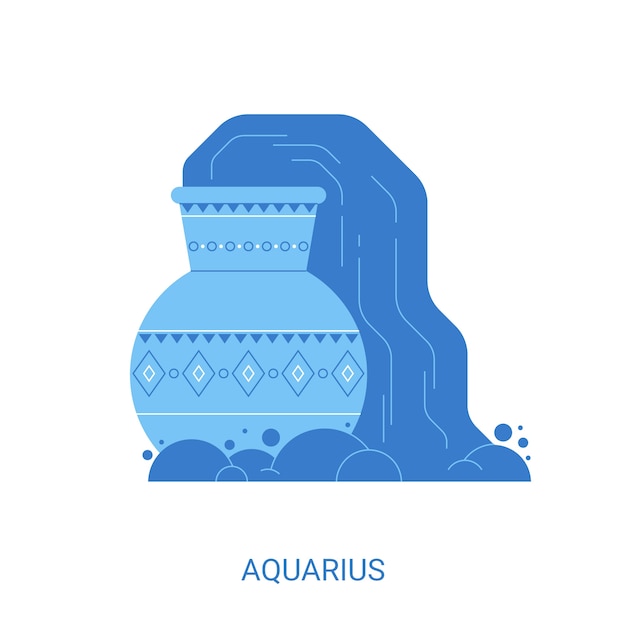 Vector logotipo de acuario azul de diseño plano