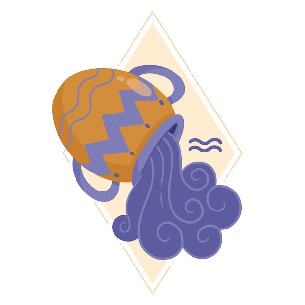 Vector logotipo de acuario de diseño plano dibujado a mano