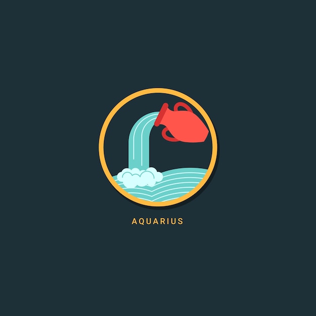 Logotipo de acuario de diseño plano