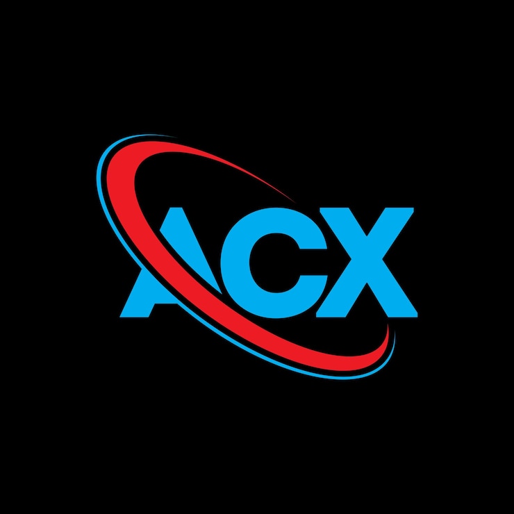 Vector el logotipo acx, la letra acx, el diseño del logotipo, las iniciales, el logotipo de acx vinculado con un círculo y un monograma en mayúsculas, la tipografía acx para el negocio tecnológico y la marca inmobiliaria.