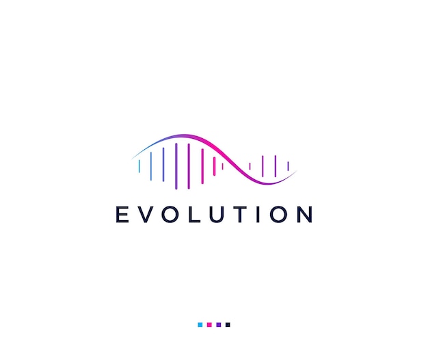 Logotipo de adn de evolución