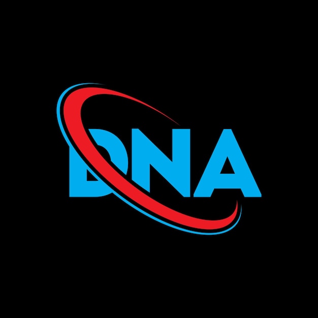 Logotipo de ADN, letra de ADN, diseño de logotipo de letra de ADN Iniciales Logos de ADN vinculados con círculo y mayúsculas Logotipo de monograma Tipografía de ADN para empresas tecnológicas y marcas inmobiliarias