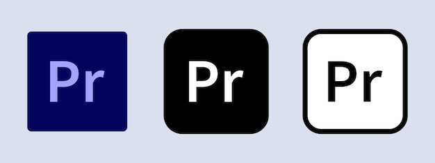 Logotipo de Adobe Premiere Pro Logotipo de la aplicación Adobe en blanco y negro y color original Ultrastration editorial