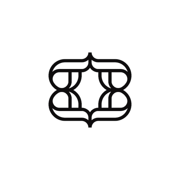 Logotipo de adorno de la letra B ambigrama simple