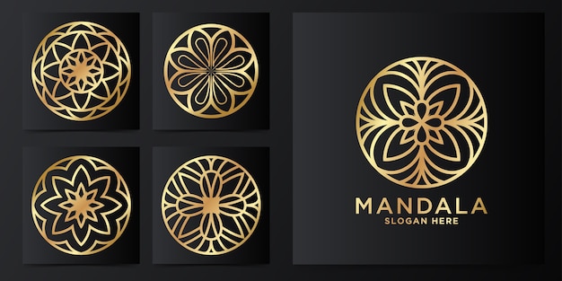 Logotipo de adorno de mandala de lujo
