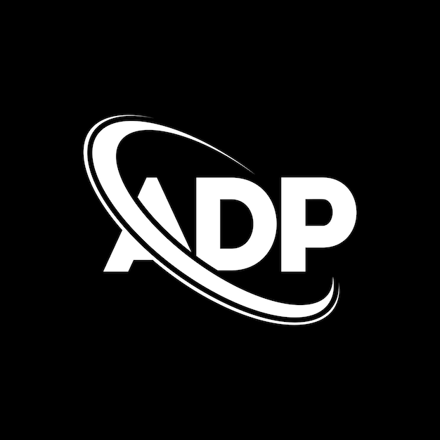 Logotipo ADP ADP letra ADP letra diseño logotipo iniciales ADP logotipo vinculado con círculo y mayúscula monograma logotipo ADP tipografía para negocios de tecnología y marca inmobiliaria