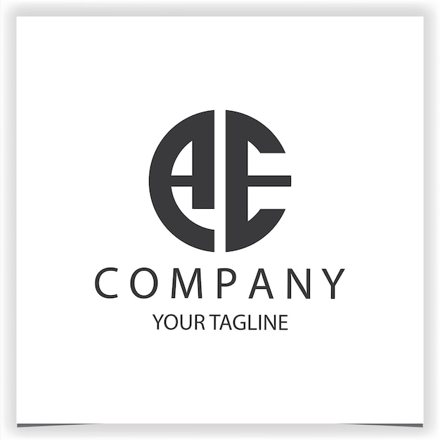 Logotipo AE monograma sencillo y moderno círculo de color negro plantilla de diseño de vector elegante premium eps 10