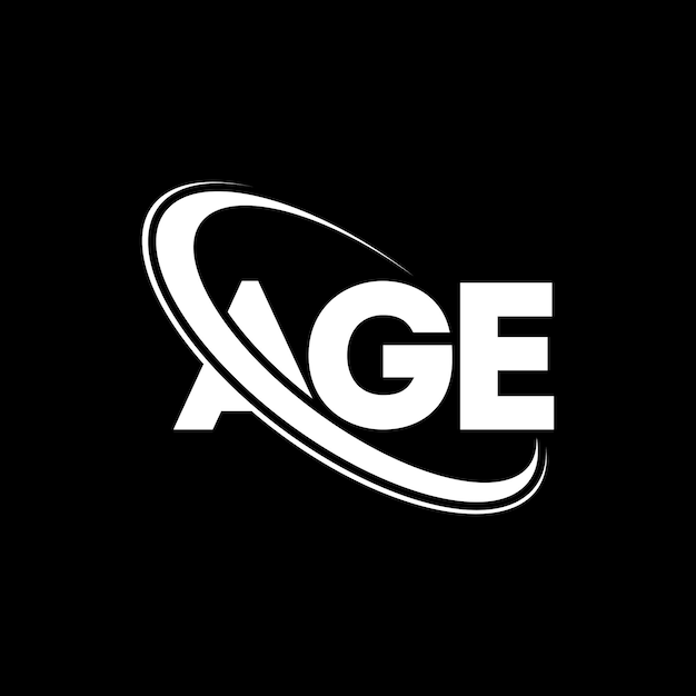 El logotipo AGE, la letra AGE, el diseño del logotipo de la carta AGE, las iniciales AGE, vinculado con un círculo y un monograma en mayúscula, el logotipo de AGE, tipografía para el negocio tecnológico y la marca inmobiliaria.
