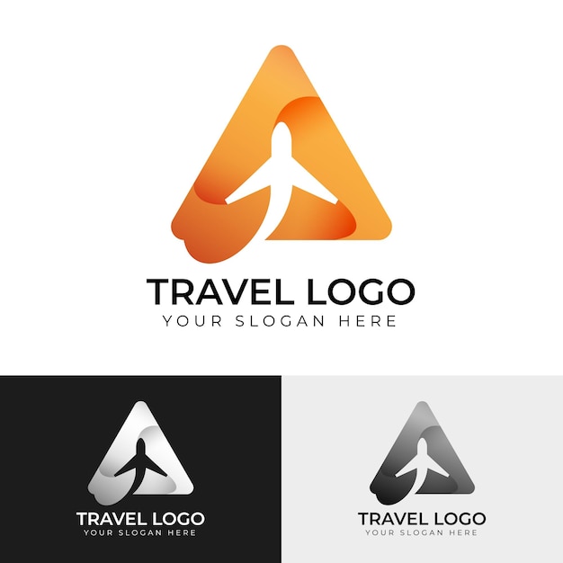Un logotipo de una agencia de viajes en gradiente