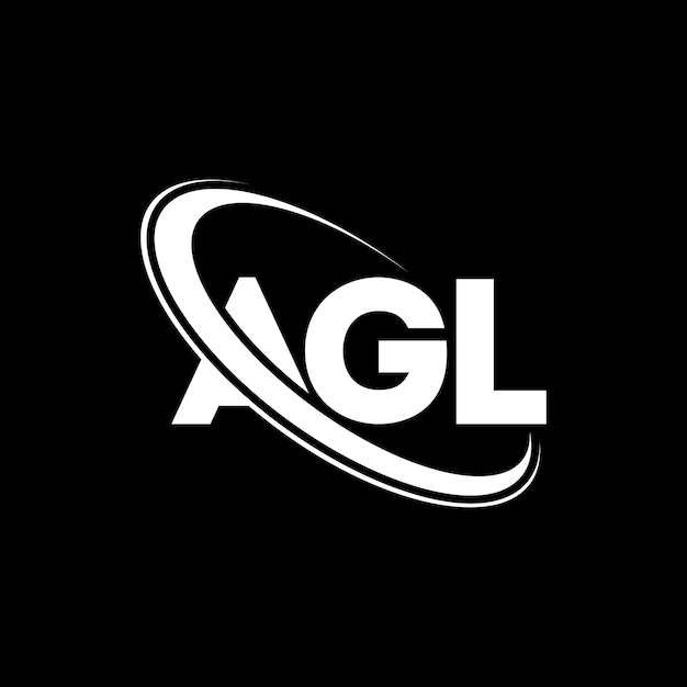 El logotipo AGL, la letra AGL, el diseño del logotipo de la carta AGL, las iniciales, el logotipo de AGL vinculado con un círculo y un monograma en mayúsculas, la tipografía AGL para el negocio tecnológico y la marca inmobiliaria.