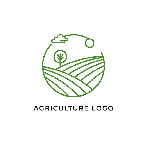 Logotipo Agricultura Campos y naturaleza en un círculo