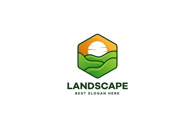 Logotipo de agricultura de paisaje