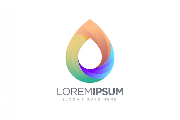 Logotipo de agua colorida geométrica moderna