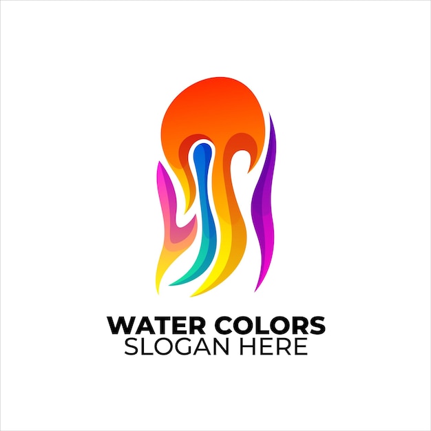 Logotipo de agua estilo degradado colorido