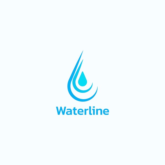 Vector logotipo de agua hecho de líneas y una gota