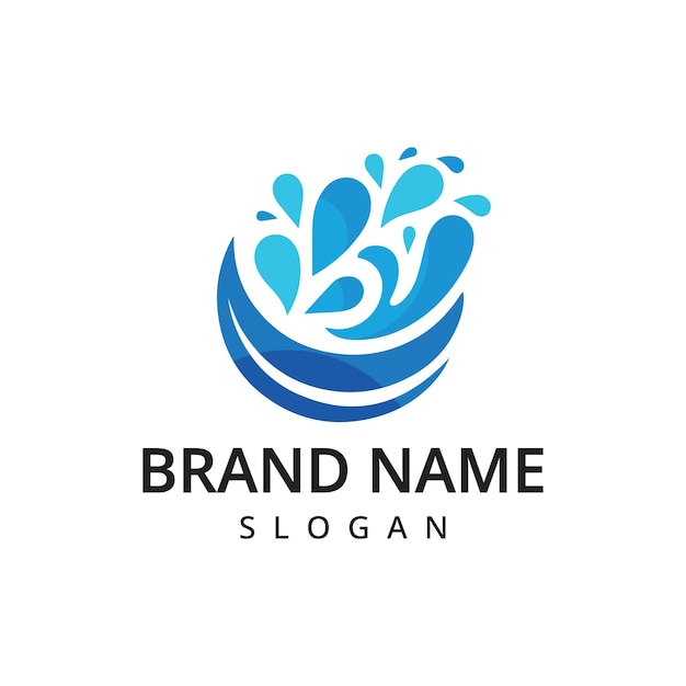 Logotipo de agua Vector de plantilla Ilustración de salpicaduras de agua