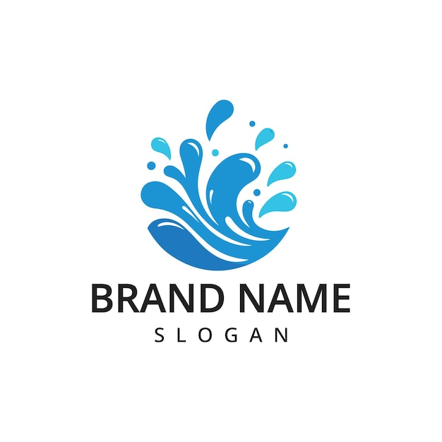 Logotipo de agua Vector de plantilla Ilustración de salpicaduras de agua