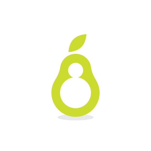 Logotipo de aguacate de forma simple con 8 números en la forma.