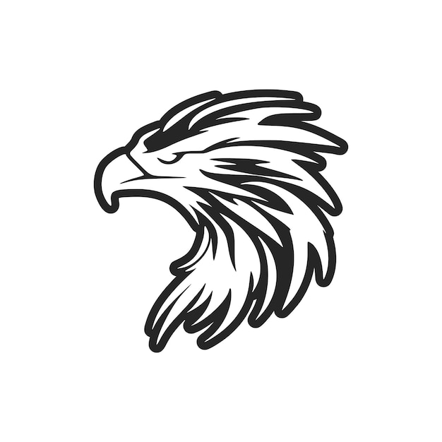 Logotipo con un águila en blanco y negro en forma de vector