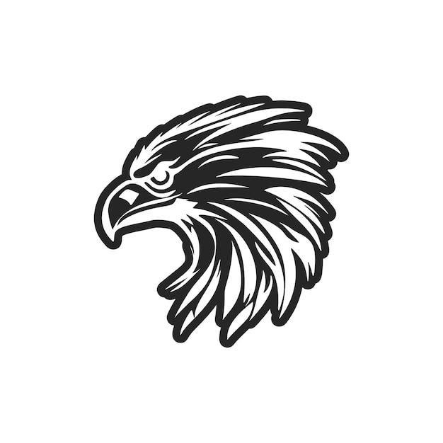 Un logotipo de águila en blanco y negro representado como un vector