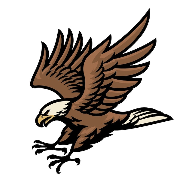 Logotipo de águila calva de ataque agresivo