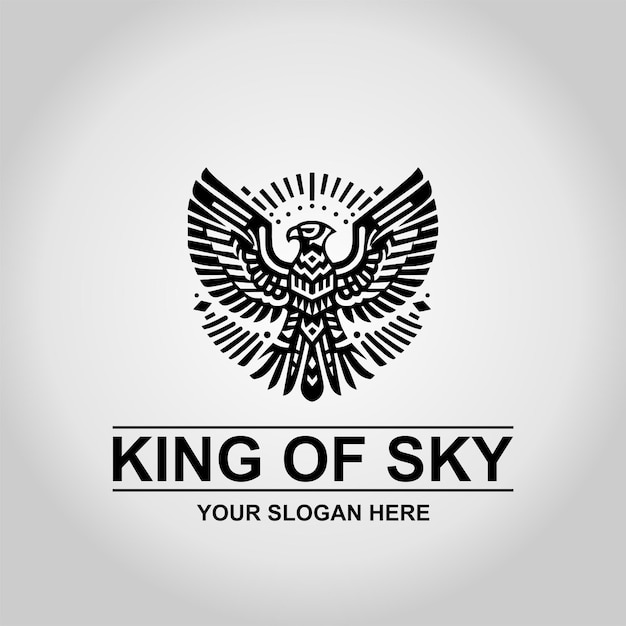 El logotipo del águila en estilo mexicano El Rey del Cielo