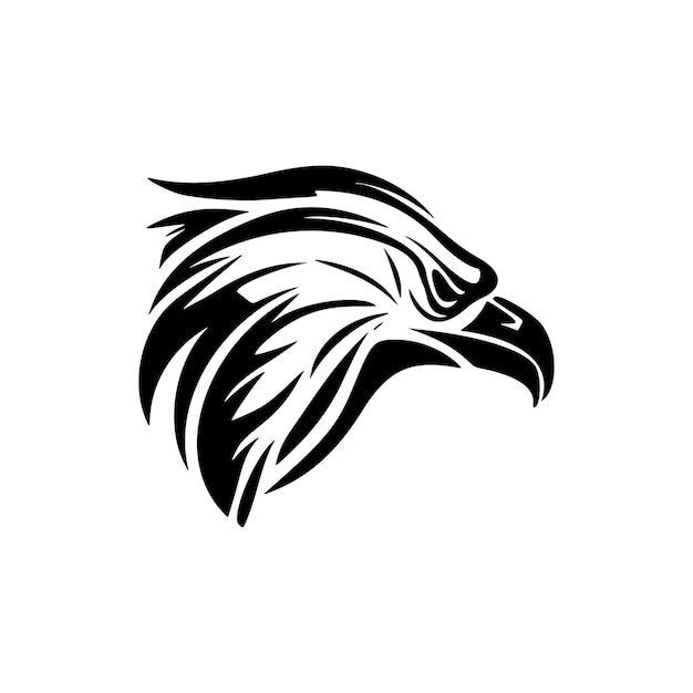 Logotipo de un águila en estilo vectorial en blanco y negro