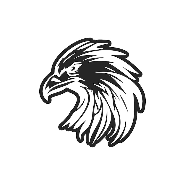 Un logotipo de águila en forma de vector blanco y negro