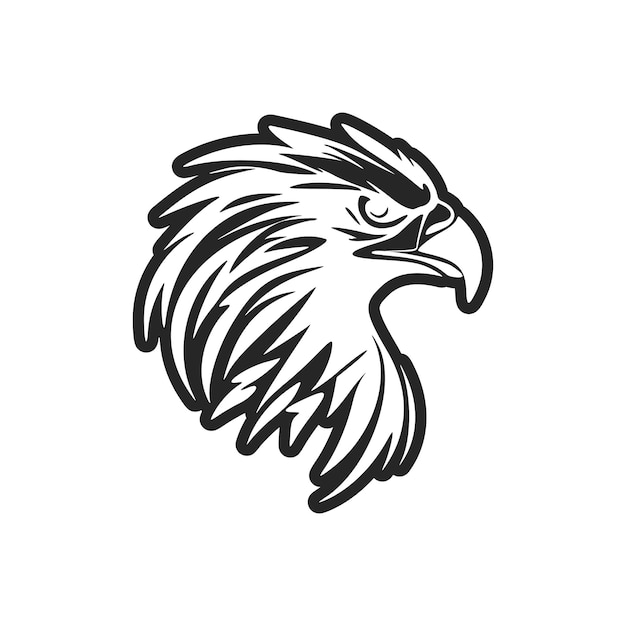 Un logotipo de águila con gráficos vectoriales en blanco y negro
