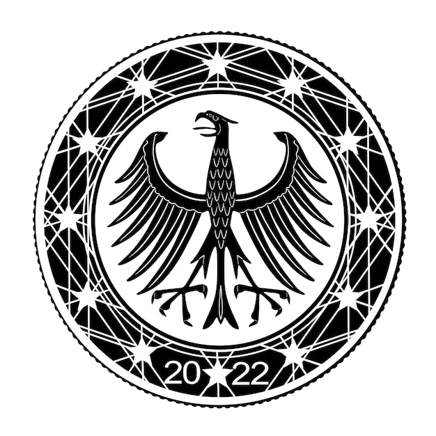 logotipo de águila con marco floral modelo 15 colección de silueta hecha a mano