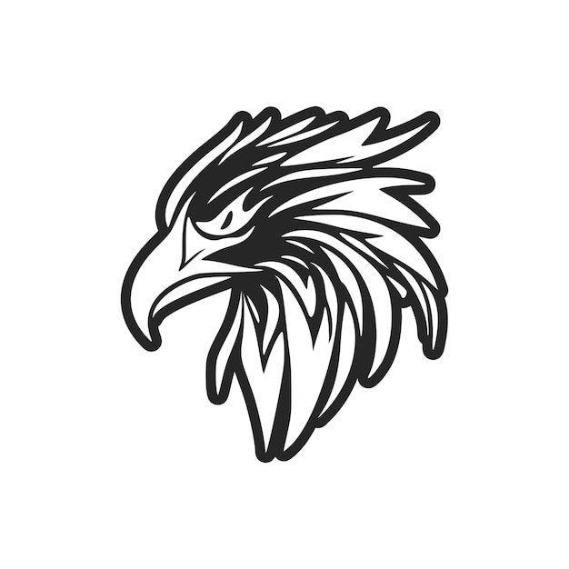 Un logotipo de águila representado en forma de vector blanco y negro