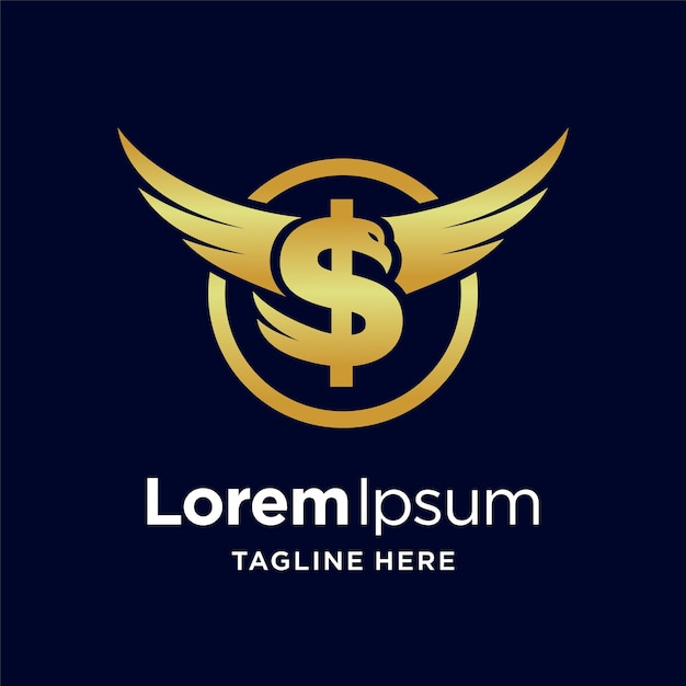 logotipo de águila con símbolo de dólar