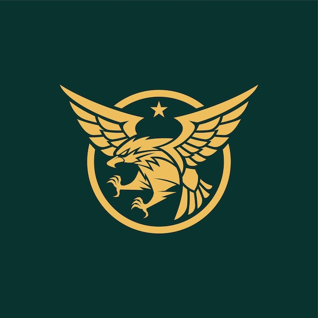 Logotipo de águila simple con estrella