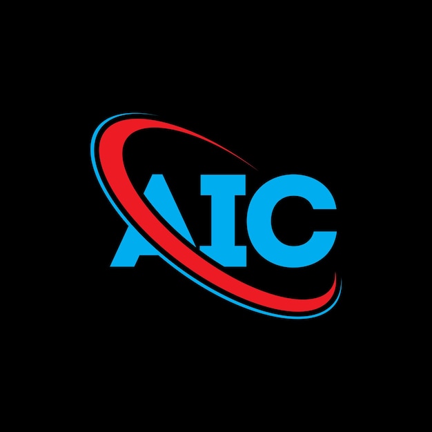 El logotipo de AIC es el diseño de la letra AIC, las iniciales del logotipo vinculado con un círculo y un monograma en mayúsculas, la tipografía del logotipo AIC para negocios tecnológicos y marcas inmobiliarias.