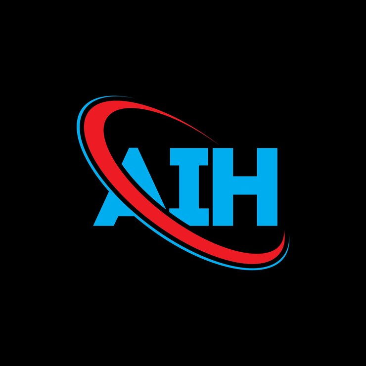 Vector logotipo de aih diseño del logotipo de la letra aih iniciales logotipo aih vinculado con círculo y mayúscula logotipo del monograma aih tipografía para negocios tecnológicos y marca inmobiliaria