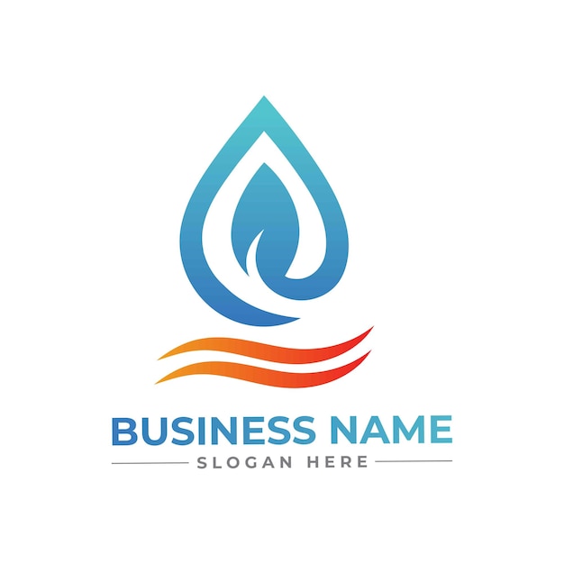 Logotipo de aire acondicionado y calefacción de gas de petróleo HVAC