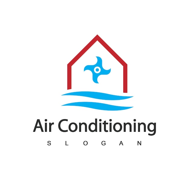 Logotipo de aire acondicionado concepto de logotipo hvac